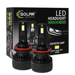 Автолампа Solar LED H8-H11-H16 12/24V 100W 9000Lm 6500K CSP3570 2шт(8611S2)