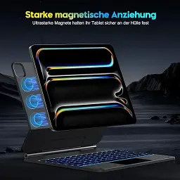 Чохол-клавіатура OMOTON для планшета iPad Pro 13" M4 2024 з під'єднанням через Bluetooth та тачпадом чорний (SKU-149) - мініатюра 4