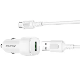 АЗП Borofone BZ34 Cloud QC3.0 (1USB-A) + кабель USB to Type-C White - мініатюра 3
