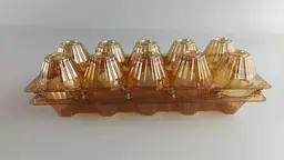 Упаковка для курячих яєць , 10 комірок, 50 шт, форма прямокутна, колір коричневий, ПЕТ для зберігання і транспортування - мініатюра 2