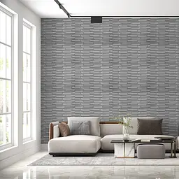 Самоклеюча декоративна 3D панель 3D Loft сіра кладка в рулоні 19.6 м 19600x700x5мм - мініатюра 4