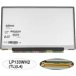 Матрица 13.3" LP133WH2-TLL4 (1366*768 40pin LED SLIM(без планок и ушек) глянец разъем справа внизу) для ноутбука