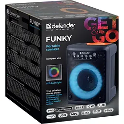Акустична система 1.0 Defender Funky 10Вт, Light/BT/FM/USB/MIC/AUX - мініатюра 7