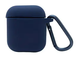 Чохол для навушників Apple AirPods Silicone Case with carbine [Midnight Blue] [39574]