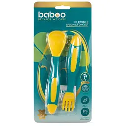 Набір столових приладів Baboo, від 6 міс., 2 предмети, бірюзовий (10-037) - мініатюра 6