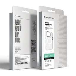 Чехол Apple iPhone 16 Pro Max, Unit MagSafe, белый, прозрачный, магсейф, противоударный, магнитный, панель-накладка с поддержкой MagSafe, с поддержкой беспроводной зарядки, TPU+PC, защита всего корпуса, ударопрочный, ArmorStandart (ARM78716) - мініатюра 6