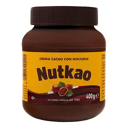 Уцінка. Паста горіхова Nutkao шоколадна з фундуком, 400 г (838012) 