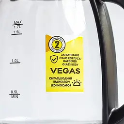 Чайник електричний Vegas VEK-2022В 2200Вт 1.7 л чорний (VEK-2022В) - мініатюра 4