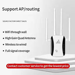 Wi-Fi роутер підсилювач сигналу Repeater 2.4G 5G 1200Mbps з виделкою для розетки Білий - мініатюра 5