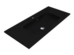 Умивальник Miraggio DELLA 1000 BLACK (8813462) Mirasoft, Матовий, Накладний/Врізний, Чорний - мініатюра 1