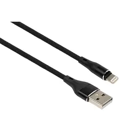 Дата кабель USB 2.0 AM to Lightning 1.0m cylindric nylon back Vinga (VCPDCLCANB1BK)