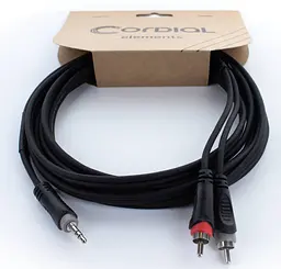Коммутационный кабель mini Jack 3,5 stereo — 2x RCA 5м Cordial EY 5 WCC