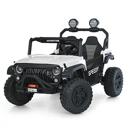 Електромобіль джип 24V 4x45W 2x12V7Ah EVA шкіра MP3/USB/TF/Bluetooth білий (M 6206EBLR-1 24V)