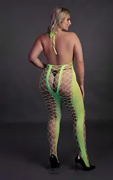 Бодістокінг - Ouch! Bodystocking With Halterneck, XL/4XL - мініатюра 7