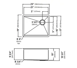 Кухонна мийка Kraus Kore KWU1111-23-PGM, Чорний - мініатюра 4