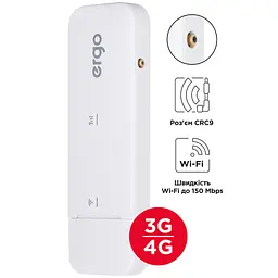 Маршрутизатор мобільний WIFI роутер ERGO W023-CRC9 3G/4G (cat4) USB Wi-Fi router +ant.connector - мініатюра 8