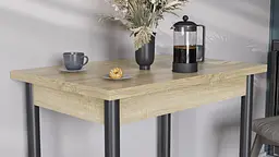 Обідній стіл-формер розкладний Берта Ferrum-decor 750x1200x900 Чорний метал ДСП Дуб Сонома 16 мм (FRD-105174) - мініатюра 7