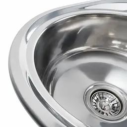 Кухонна мийка з нержавіючої сталі Platinum поліровка 5745 (0,8/180 мм), R, Polish - мініатюра 9
