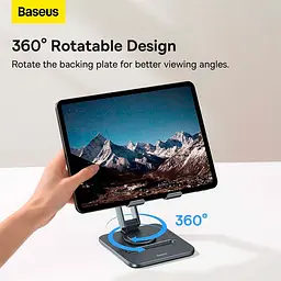 Тримач Baseus Desktop Biaxial Foldable Metal Stand (for Tablets) (B10431801811-00) - мініатюра 8