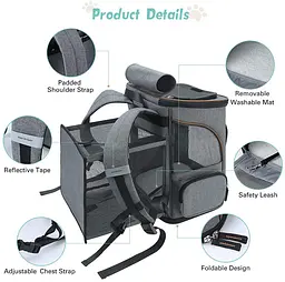 Рюкзак для домашніх тварин, що розширюється Voyager Pet VB16007T - мініатюра 7