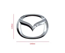 Емблема грат Mazda 110х140 мм Хром 6 кліпс (OEM: C23551731, KDY551741) - мініатюра 3