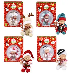Колекційна м'яка іграшка пупс у святковому костюмі Merry Christmas (A368) в асортименті