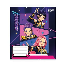 Зошит Yes K-POP musik А5 18 аркушів клітинка (768950), в асортименті - мініатюра 3
