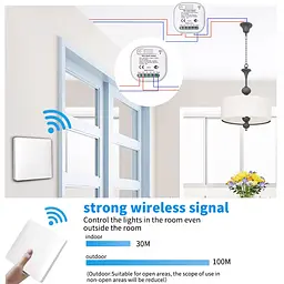 Вимикач прохідний бездротовий з Wi-Fi 2 вимикачі та 1 реле Білий - мініатюра 6