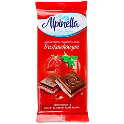 Уцінка. Шоколад Alpinella Truskawkowym молочний 100 г 