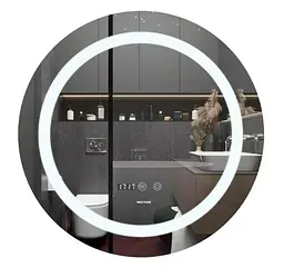 Дзеркало Mixxus PLAIN MC02-60-CASE з LED Touch, Anti-fog, димером, рег. яскравості, годинником (MI6661) - мініатюра 1