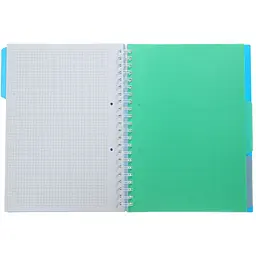 Зошит на пружині Buromax Bright А4 (210x297) 120 аркушів 3 розділювачі синій (BM.24345912-02) - мініатюра 2