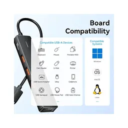 Концентратор Vention USB to 4xUSB 3.2 Gen2 + USB-C 10Gbps 0.15m black (CHOBB) - мініатюра 8