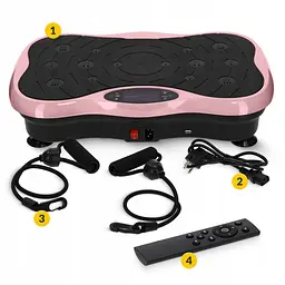 Віброплатформа для тренувань 4FIZJO Ultra+ з пультом та еспандерами Black/Pink (P-5905973402880) - мініатюра 5