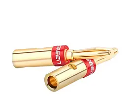 Конектор Brass Speaker Plugs UGREEN 30513 набір перехідників типу «банан» 4шт Жовтий (30513)