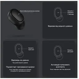 Навушники бездротові Xiaomi Redmi AirDots 2 TWS чорні (BHR4196CN) BHR4196CN - мініатюра 6