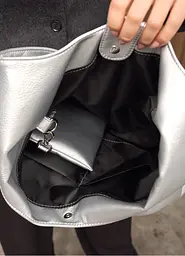 Жіноча сумка Sambag HOBO M срібло 35 х 40 х 8 см (53200003) - мініатюра 9