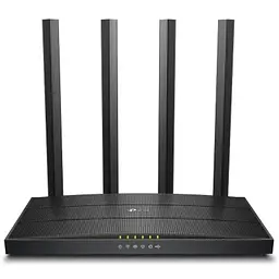 Роутер TP-LINK Archer C6U, Black, Wi-Fi 802.11a/b/g/n/ac, до 867 Mb/s, 2.4/5GHz, 4x100/1000 Mb/s, RJ45 100/1000Mb/s, 4 зовнішні незнімні анте