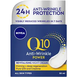 Уцінка. Відновлювальний нічний крем NIVEA проти зморщок Q10 Power 50 мл (81289)