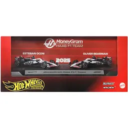 Набір колекційних машинок Hot Wheels Formula 1 Haas Esteban Ocon та Oliver Bearman 1:64, 2 шт. (JMM97)