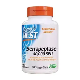 Витаминно-минеральный комплекс Doctor's Best Серрапептаза , Serrapeptase, 40,000 SPU, 90 капсул (DRB-00149)