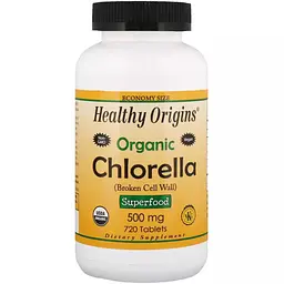 Органічна Хлорела Healthy Origins Chlorella 500 мг 720 таблеток