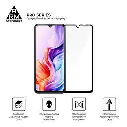 Захисне скло на ZTE Nubia V70 Max 4G з олеофобним покриттям, Pro, повне проклеювання, антистатичний і пиловідштовхуючий шар, 9H, самоклеючеся, 2.5D, на весь екран, антистатичний клей, ArmorStandart (ARM86127) - мініатюра 2