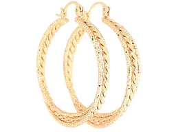 Сережки Xuping Позолота 18K кільця конго "Декоративний візерунок" ø 3.5см 270615