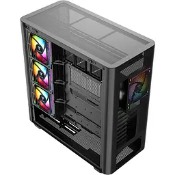 Корпус ModeCom VOLCANO AQ500 ARGB MIDI FRONT LCD 6,2” 4x120mm fans BLACK без БЖ ATX - мініатюра 7