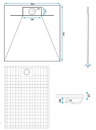Душовий піддон Rea Bazalt 90x90 grey REA-K4105, Сірий - мініатюра 6