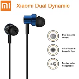 Навушники з мікрофоном XiaomiDouble DynaXiaomic Earphone Blue SDQEJ06WM BHR4556CN - мініатюра 2