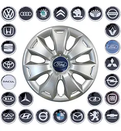 Ковпак колеса з емблемою Ford SKS417 R16 сірий з логотипом на вибір 4 шт - мініатюра 2