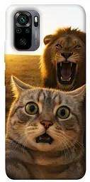 Чохол Demsky Shocked cat and lion для Xiaomi Redmi Note 10 / Note 10s