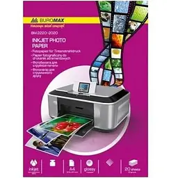 Фотопапір Buromax А4, Glossy, 230 г/м2, 20sheets (BM.2220-6020)
