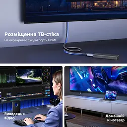 Кабель-подовжувач HDMI UGREEN HD165 2.1 8K 60 Гц 2 м чорно-сірий (95927) - мініатюра 8